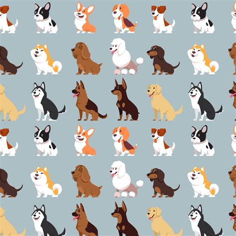 Cartoon Dog Breeds Fabric - Variation 1 – ineedfabric.com