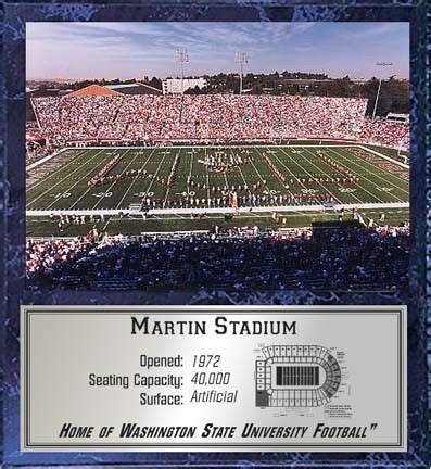 Martin Stadium (Washington State Cougars) 12" x 15" Plaque with 8" x 10 ...