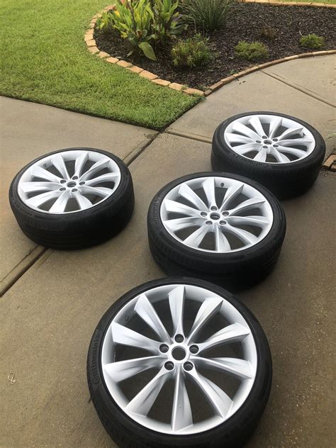 (4) 21" TESLA MODEL S PERFORMANCE TURBINE FACTORY WHEELS