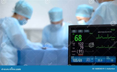 Ecg Monitor Recording Activity of Heart Rate during Hospital Operation ...