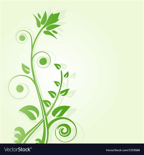 Abstract background with green flowers Royalty Free Vector