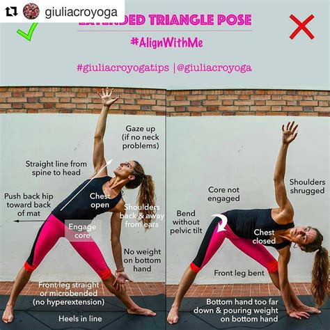 Yoga Alignment Tips&Tutorials on Instagram: “🔻 Utthita Trikonasana ↔ Extended Triangle Pose or ...