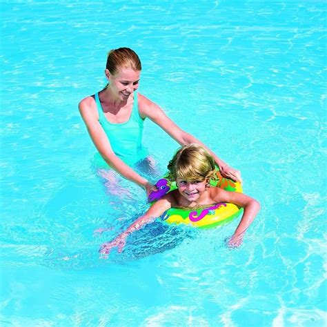 Plastic Multicolor Swimming Tubes And Inflatable Swim Ring, Valve Size ...
