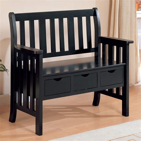 Coaster Fine Furniture Black Indoor Entryway Bench with Storage at Lowes.com