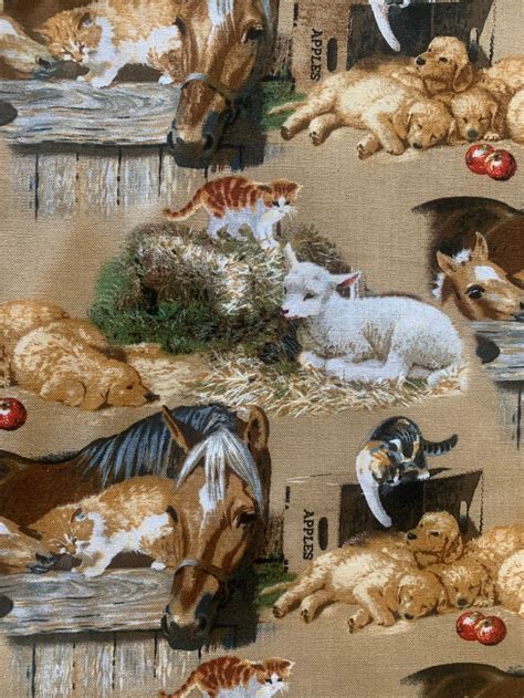 Farm Animals Quilting Fabric by David Textiles 100% Cotton - Etsy