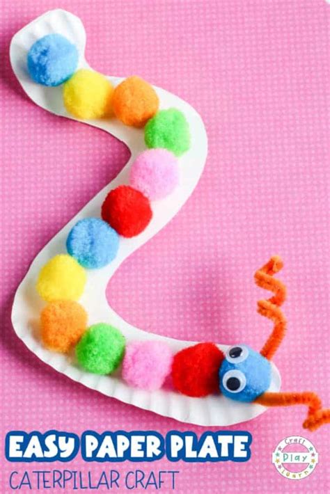 Paper Plate Caterpillar Craft For Toddlers - Craft Play Learn