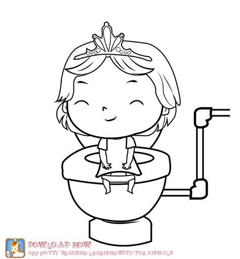 Potty training coloring page. girl. Part of a Fun potty training app ...