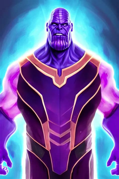 thanos with covid, colorful magic effects, white skin, | Stable ...