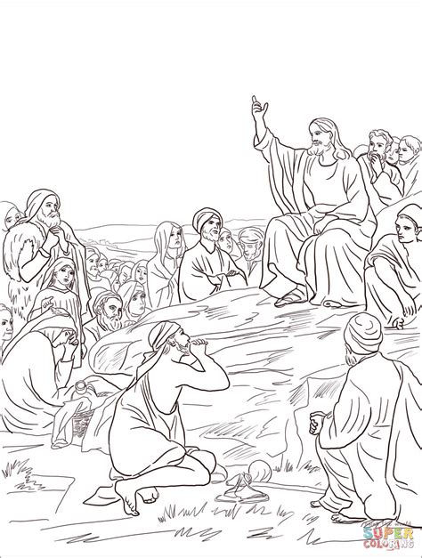 Jesus Sermon on the Mount coloring page | Free Printable Coloring Pages