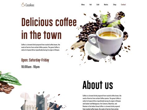 Coffee Shop Website by Rakib Kowshar on Dribbble