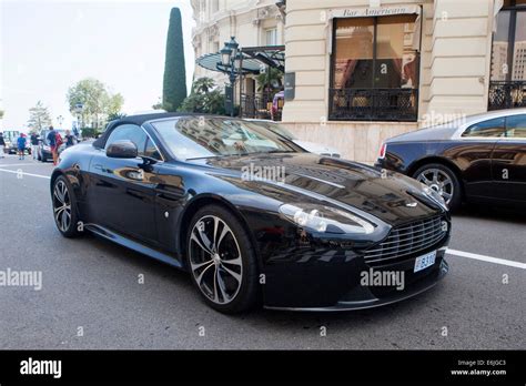 Black Aston Martin DB9 Volante in Monte Carlo an area of the ...