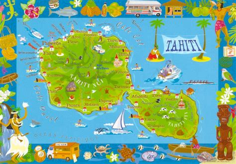 My Favorite Views: French Polynesia - Tahiti, Map of the Island