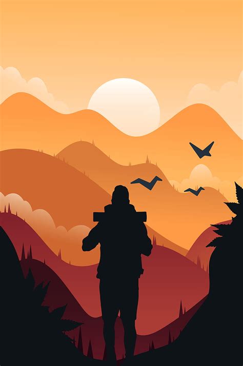 1920x1080px, 1080P free download | Traveller man, birds, hills ...