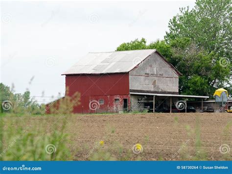 Rural farm in Michigan stock photo. Image of retro, barn - 58730264