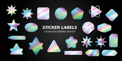 sticker holographic . hologram label with various shapes. Sticker ...