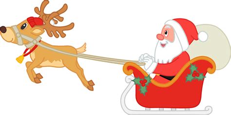 Santa Claus And His Reindeer Clipart