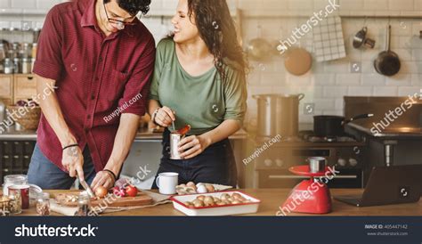 Couple Cooking Hobby Lifestyle Concept Stock Photo 405447142 : Shutterstock