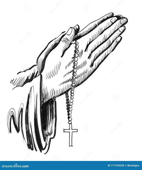 Praying hands stock illustration. Illustration of sketch - 111754236