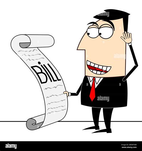 Cartoon businessman, bill concept Stock Photo - Alamy