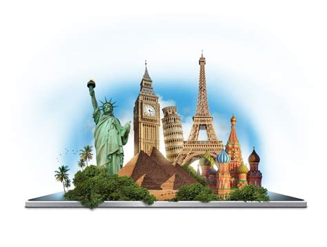 Free Photo | Travel concept with worldwide landmarks