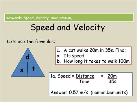 Speed and Velocity - online presentation