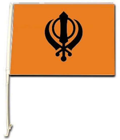 Sikh Khanda Car Flag Khalsa Symbol Flag Banner