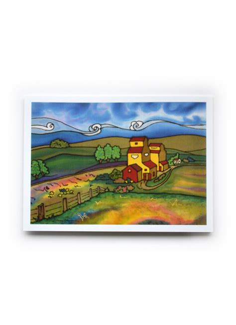 Grain Elevator Art Card | Hand-Painted Silk by Silk Concepts - Silk ...