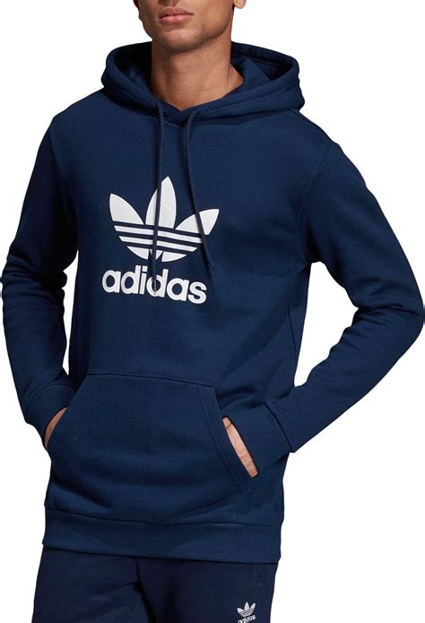 adidas Cotton Originals Trefoil Warm-up Hoodie in Blue for Men - Lyst