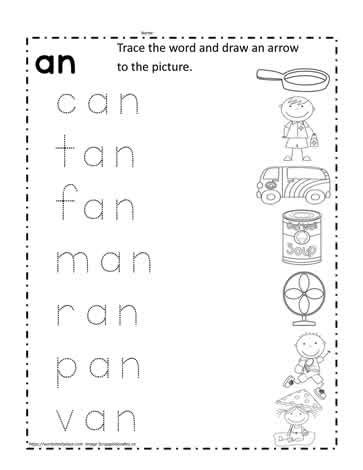 an Word Family Worksheet Worksheets