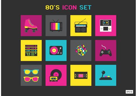 16+ Free 80s Vectors - Patterns, Electronics and People - Hipsthetic