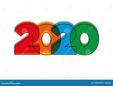 2020 logo stock vector. Illustration of date, outlined - 160429029