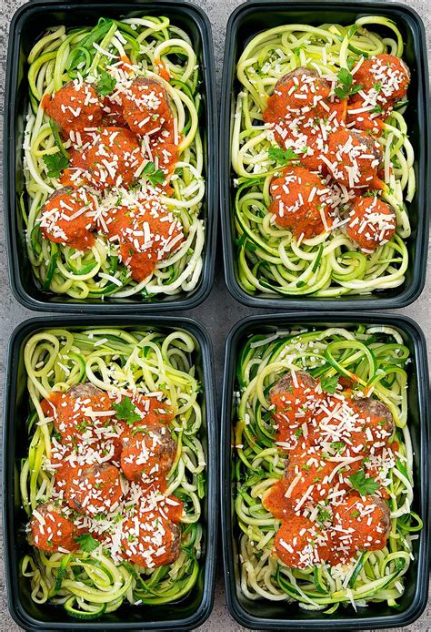 Zucchini Noodles with Meatballs Meal Prep (Keto, Low Carb) - Kirbie's ...