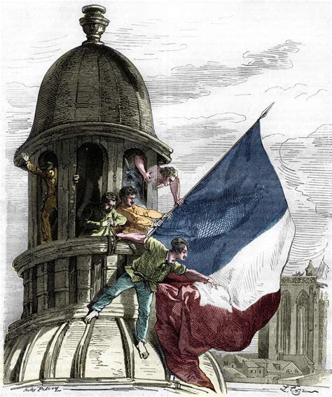 Illustration of the Tricolor Flag Being Waved During the French ...