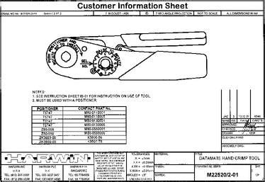 M22520/2-01 datasheet - Specifications: Tool Type: Hand Crimper ; For Use With/Related