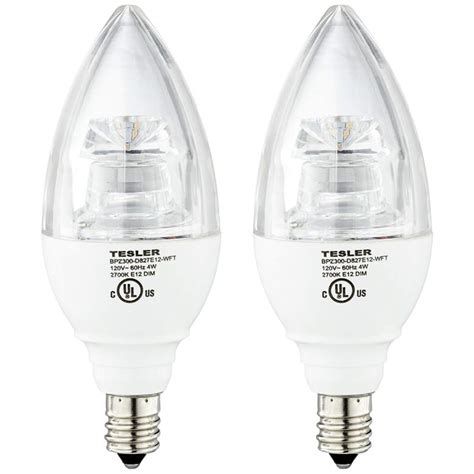 4 Watt Candelabra Base Dimmable LED Bulbs 2-Pack - #21R75 | Lamps Plus