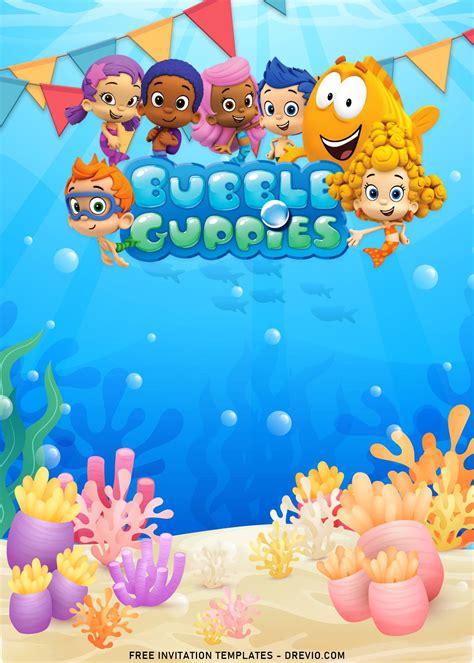 Download Now 9+ Adorable Bubble Guppies Birthday Invitation Templates Let’s gather your kid’s ...