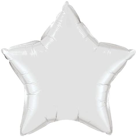 20" Star White Foil Balloons