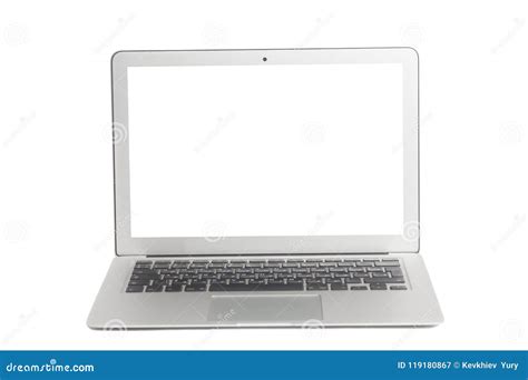 Laptop with White Blank Screen Editorial Photography - Image of business, open: 119180867