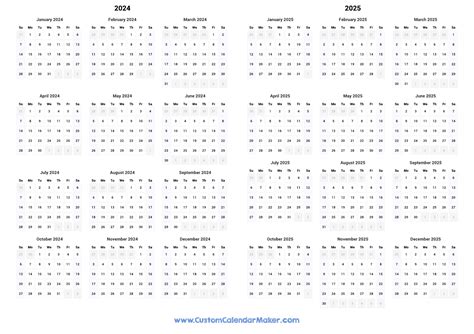 Weekly Calendar 2024 And 2025 Printable - Eadie Gusella