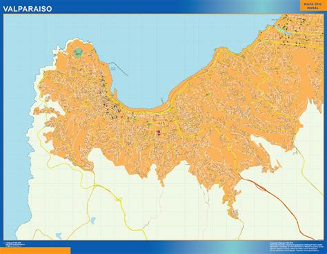 Valparaiso wall map from Chile | Wall maps of countries of the World