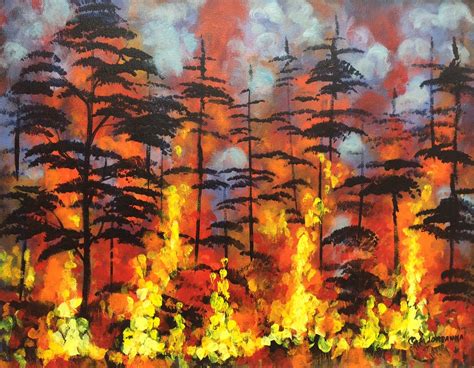 Wall Art 16x20 Forest Fire Wild Fire Tree Art - Etsy Canada