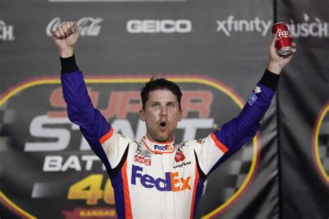 Denny Hamlin gets fifth win of season with Kansas 400 victory - Los ...