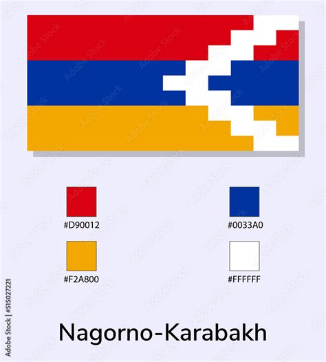 Vector Illustration of Nagorno-Karabakh flag isolated on light blue ...