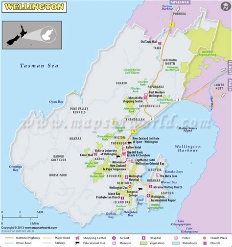 Wellington Map | Map of Wellington City, New Zealand | Wellington city, Tourist places, Capital ...