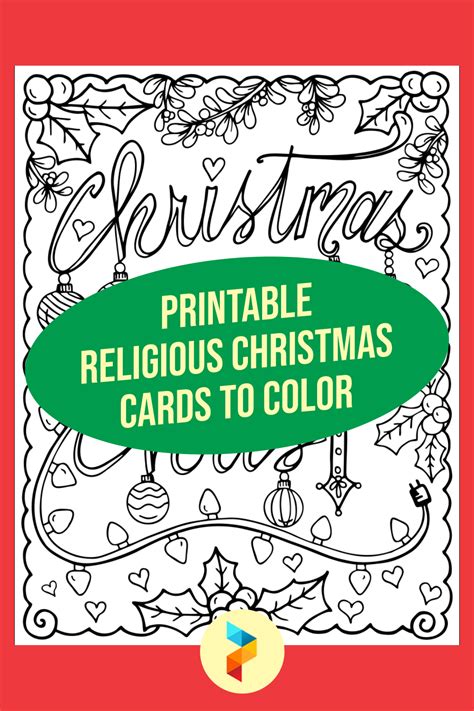 Religious Christmas Cards To Color - 10 Free PDF Printables | Printablee