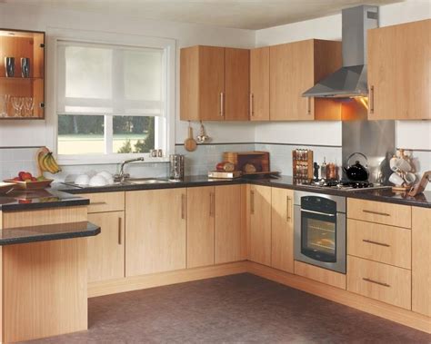 Beech Wood Kitchen Cabinets | Simple kitchen design, Kitchen designs layout, L shaped kitchen layout