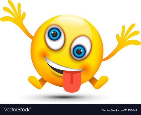 Crazy emoji character Royalty Free Vector Image