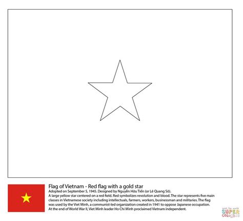 Flag of Vietnam coloring page | Free Printable Coloring Pages in 2023 | Flag coloring pages ...