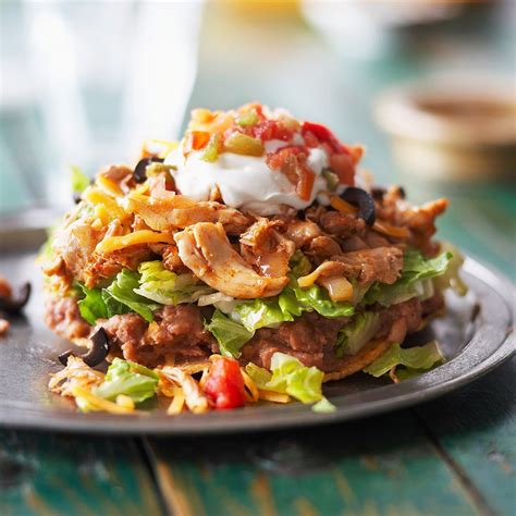 Chicken Tostadas with Black Bean Salsa Recipe - EatingWell