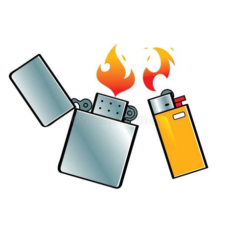 Lighters stock vector. Illustration of metal, opened - 21361408